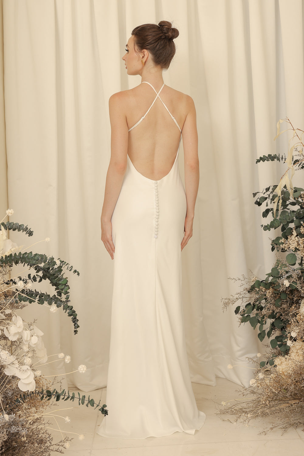 DESIREE Sleeveless Low Scoop Back Maxi Dress with Covered Button Detai Zoo Label DESIREE Sleeveless Low Scoop Back Maxi Dress with Covered Button Detai Zoo Label