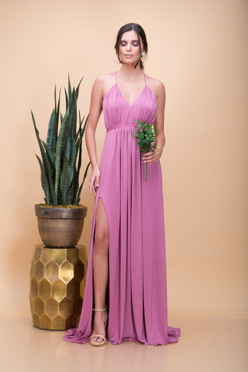 Dusky rose maxi dress best sale