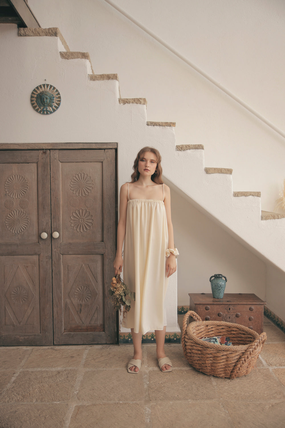 TOULOUSE Silk Slip Dress with Thin Straps (Cream Silk) TOULOUSE Silk Slip Dress with Thin Straps (Cream Silk)