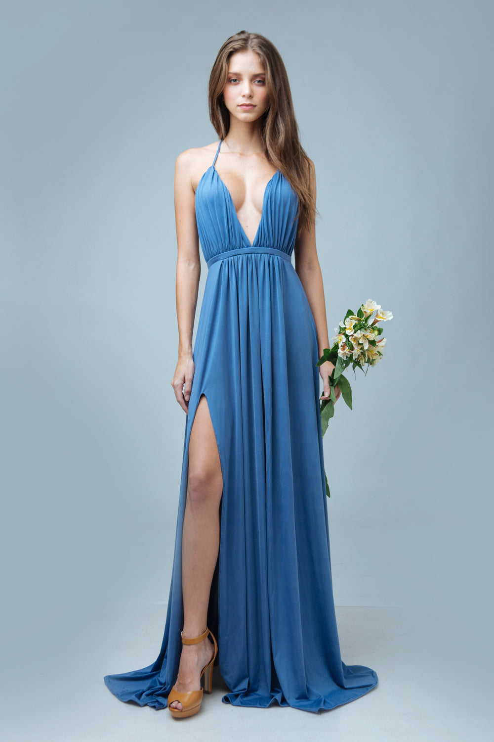 blue ugly dress SALE Dress - Landscape Ruffle (Blue Platypus) Bright Rainbow - Maxi