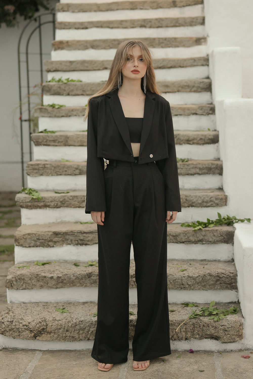 Black Blazer Blazer And Trousers Set Womens Discounted! GIUSTINA