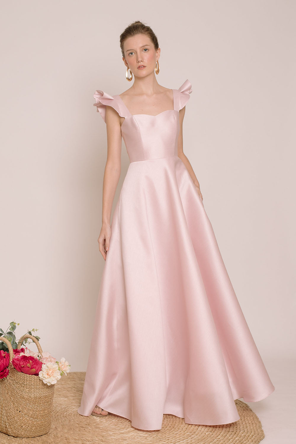 I DO BY ZOO: GRACIELA Ruffled Sleeve Maxi Dress with Pockets (Powder P Zoo Label I DO BY ZOO: GRACIELA Ruffled Sleeve Maxi Dress with Pockets (Powder P Zoo Label