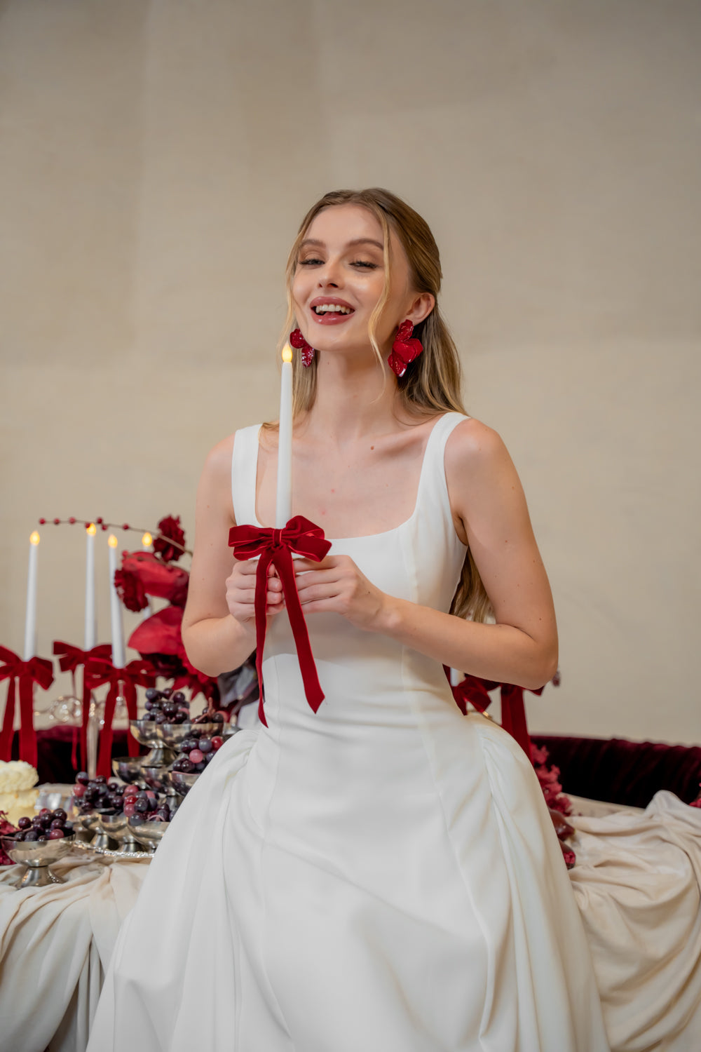 ROSINE DRESS Sleeveless Boat Neck Midi Dress (White Neocrepe)