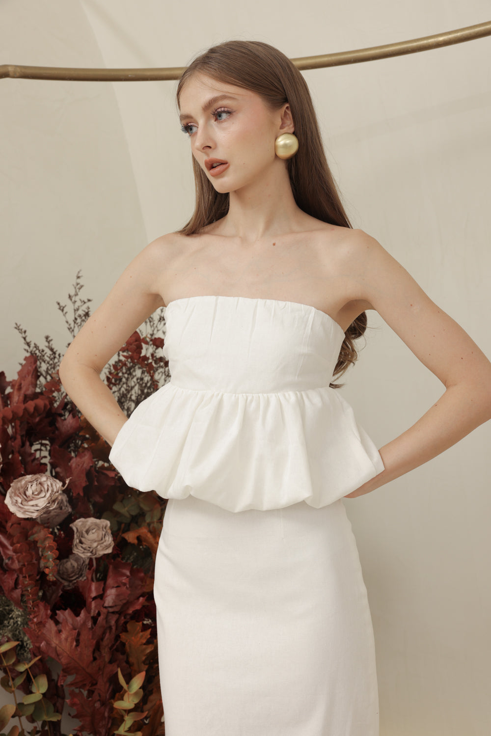 Ivory 2024 peplum dress