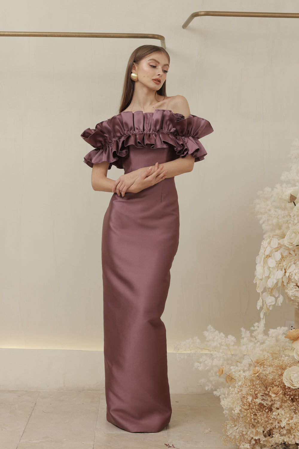 Dark mauve hotsell color dress