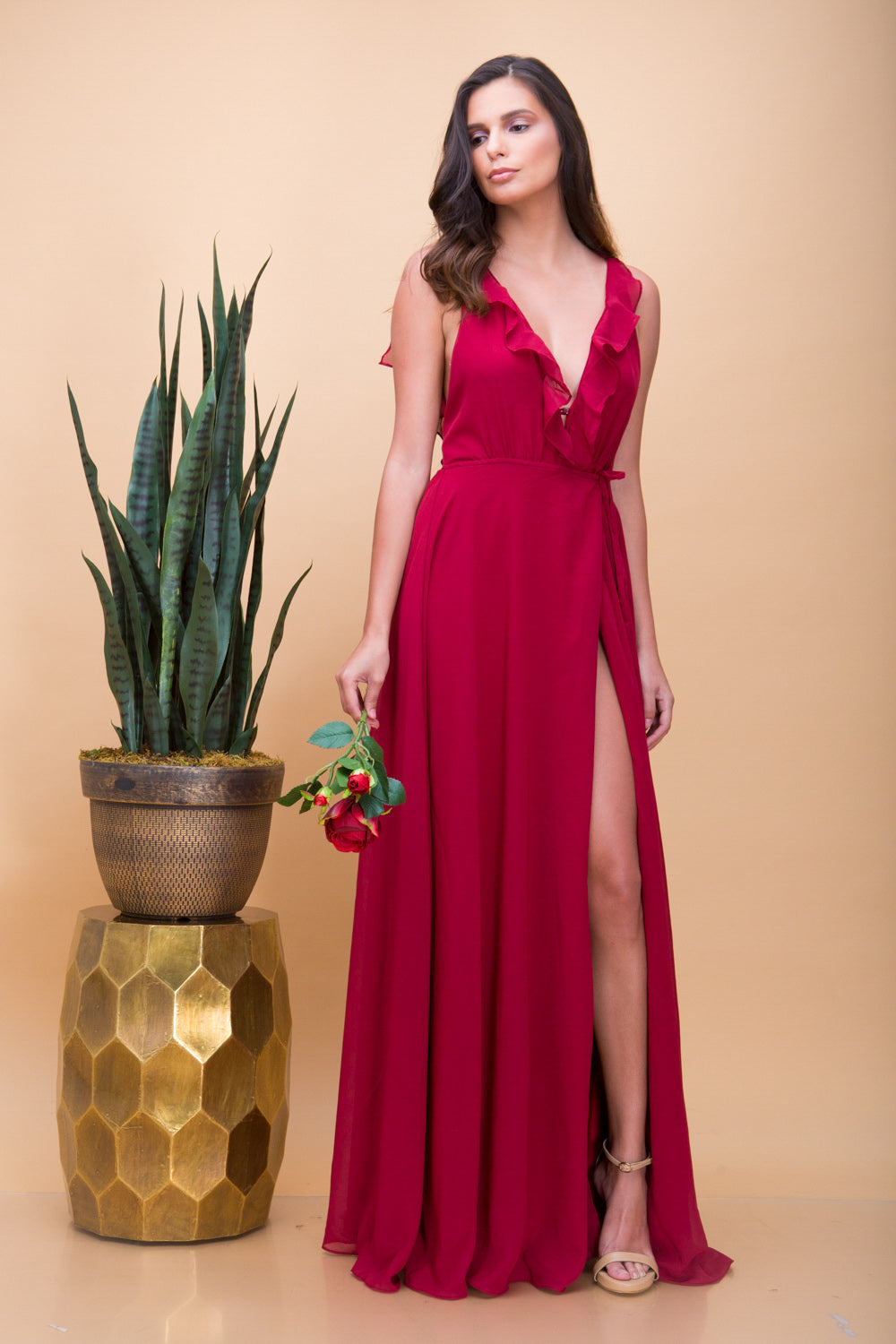 Marsala dress long hotsell