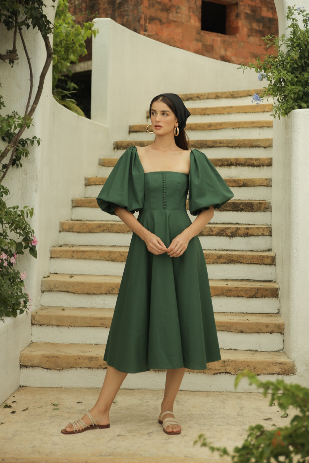 Green sheath dress with sleeves best sale