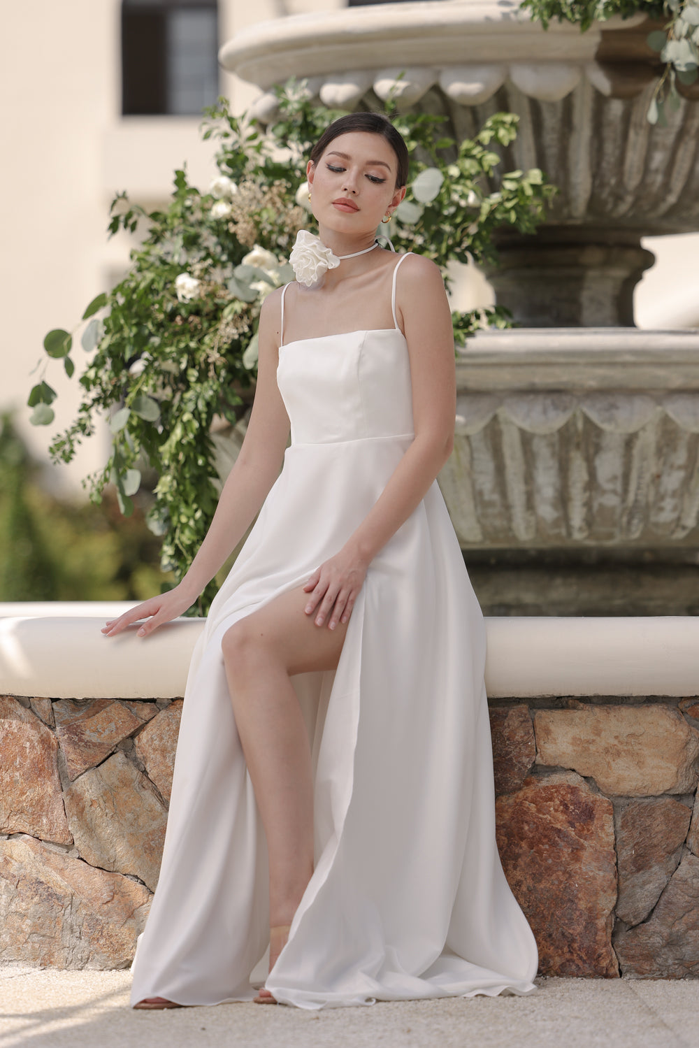 Strappy a hotsell line wedding dress