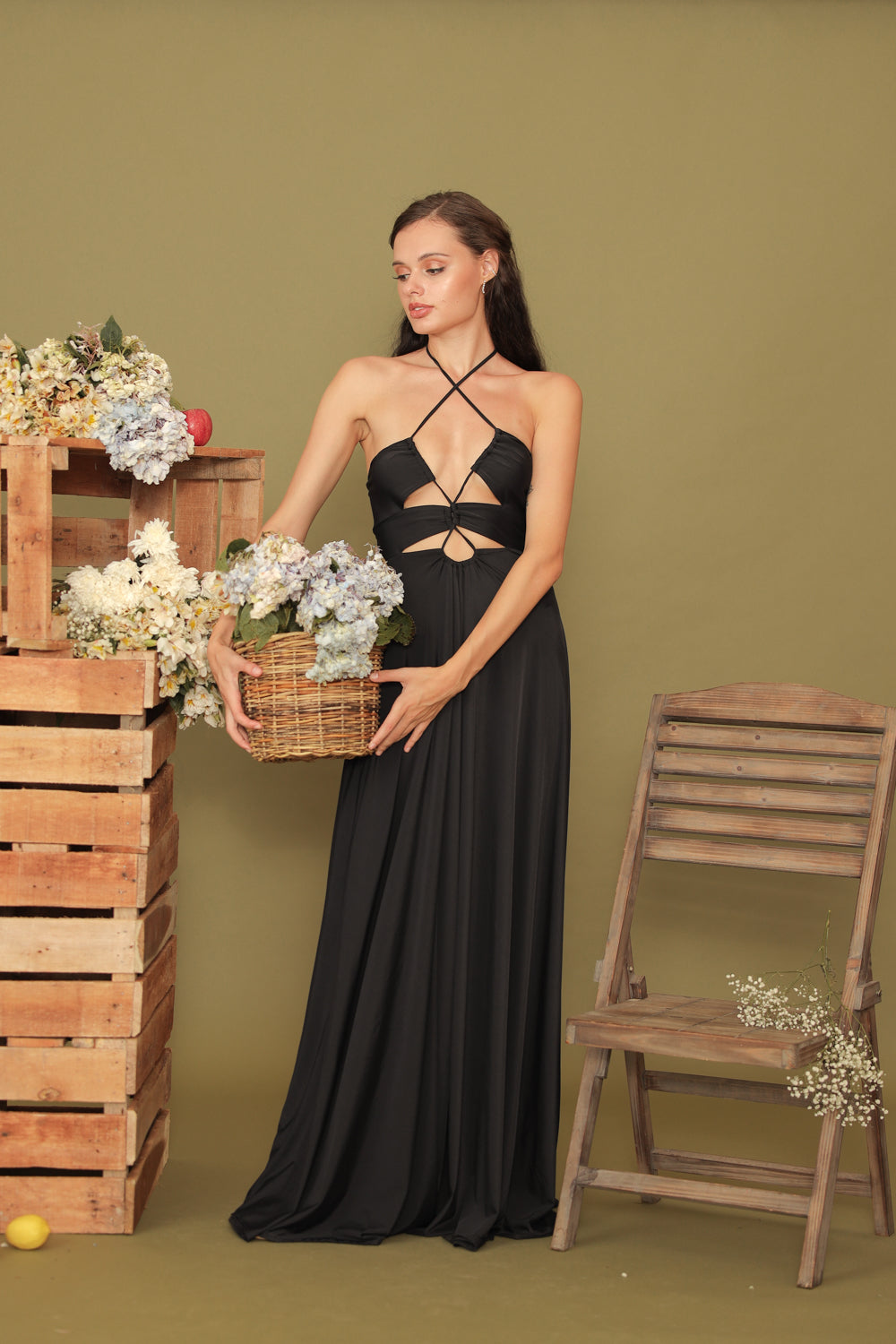 Black stretch sale maxi dress