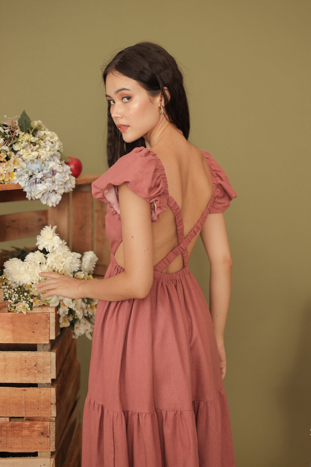 Old rose 2024 floral dress