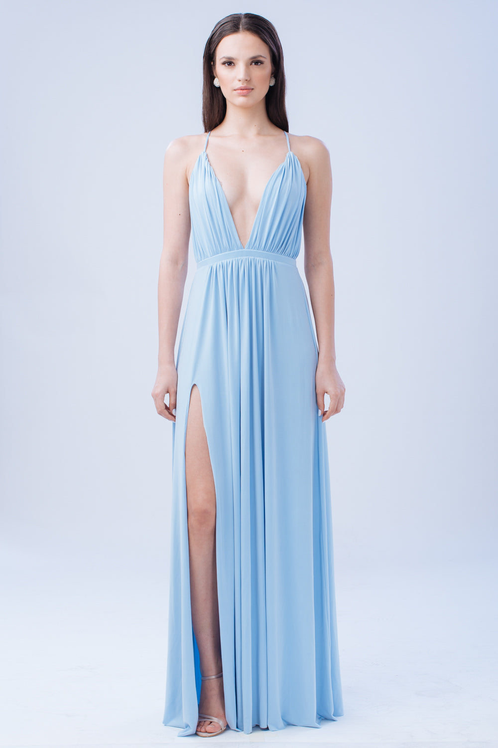 Plunge front clearance maxi dress