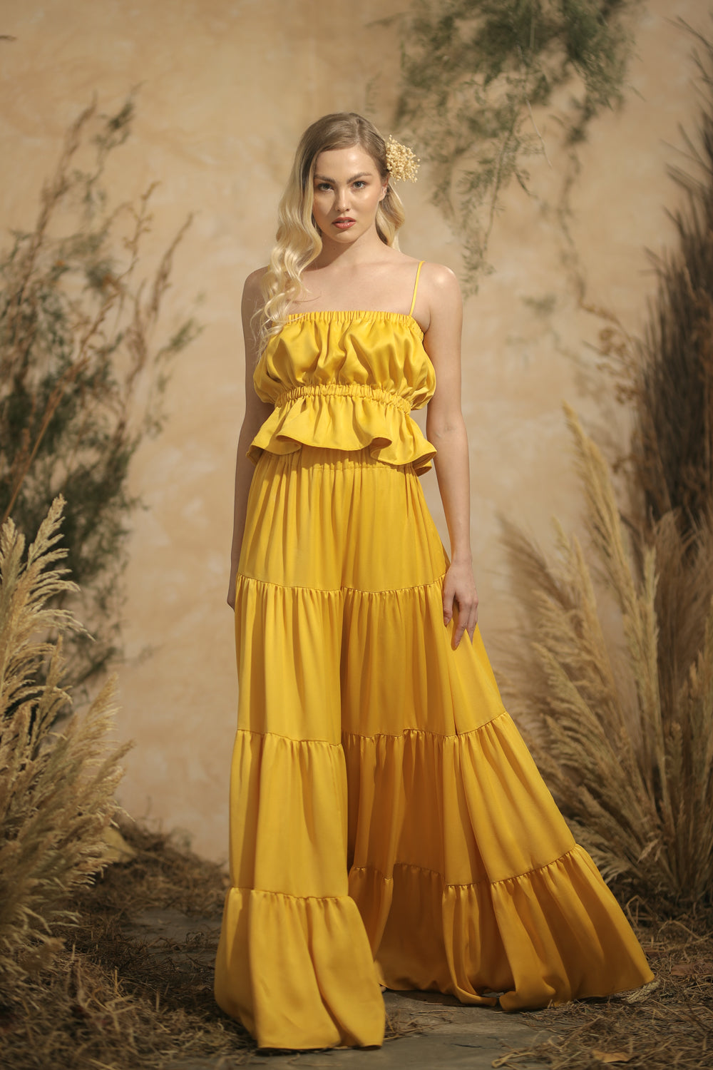 Silk maxi 2024 skirt yellow